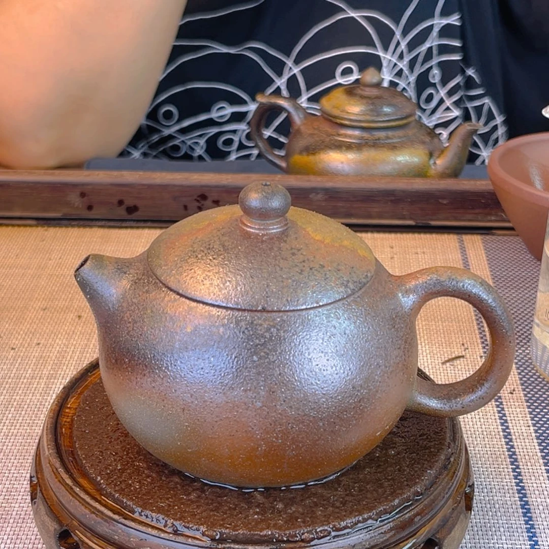 紫砂茶壶紫泥柴烧260cc瑕