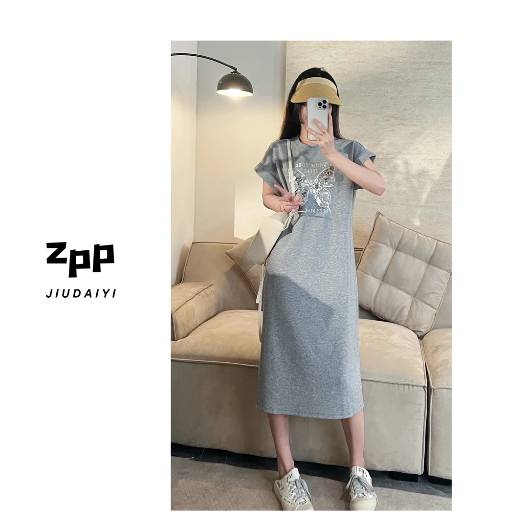 玖黛衣现货【蝴蝶裙】新款夏季蝴蝶亮片遮肉显瘦连衣裙QZP41341