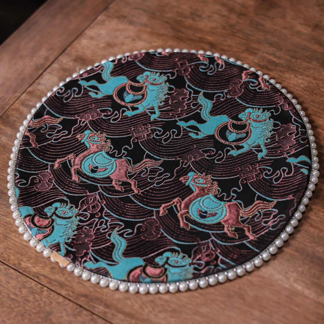 【小田甄陶】万马奔腾海浪花圆形珍珠茶席（Q9264）