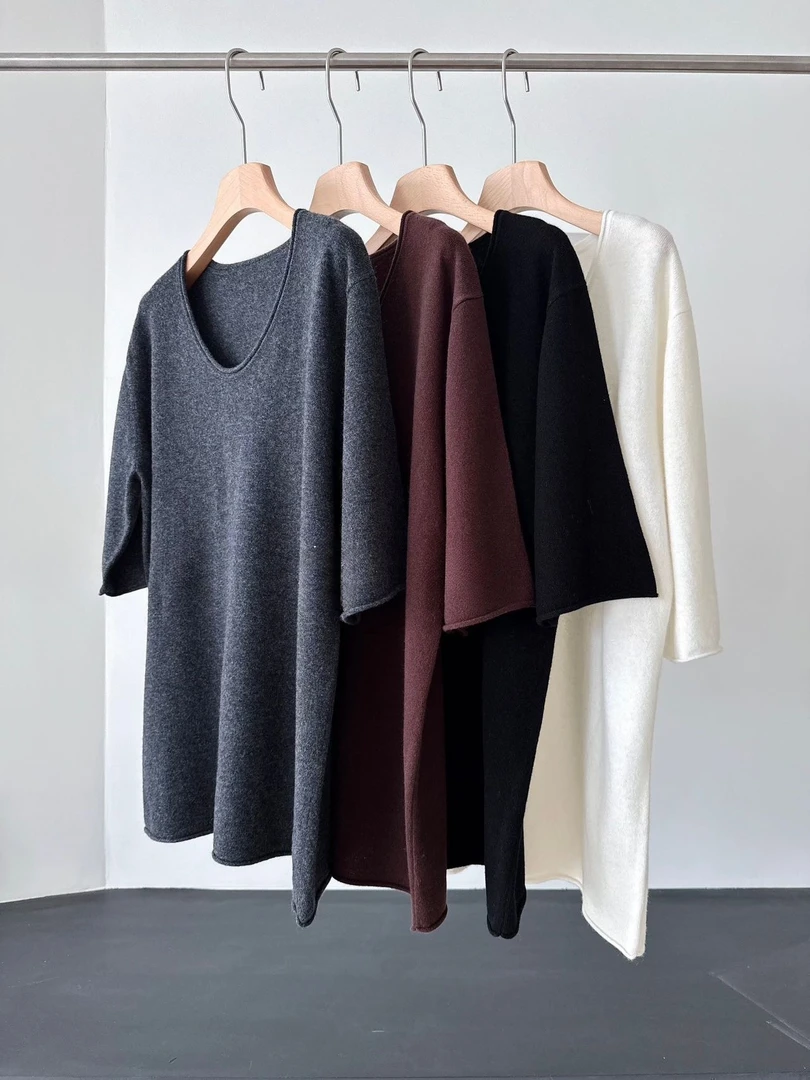 Singularity Me8A 26669 羊毛12针26支宽松慵懒休闲针织衫短袖T恤