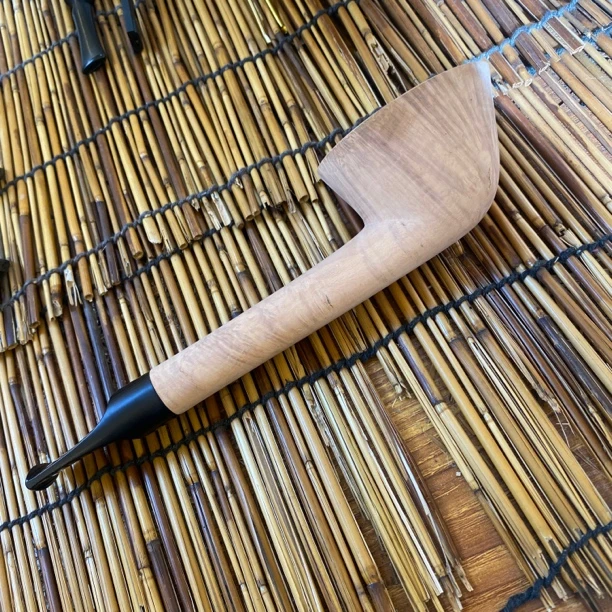 原木色手工石楠根瘤烟斗 大长腿 有小沙眼