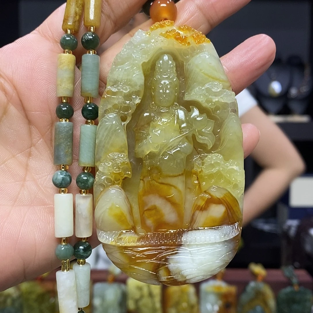 岫玉未镶嵌挂件吊坠