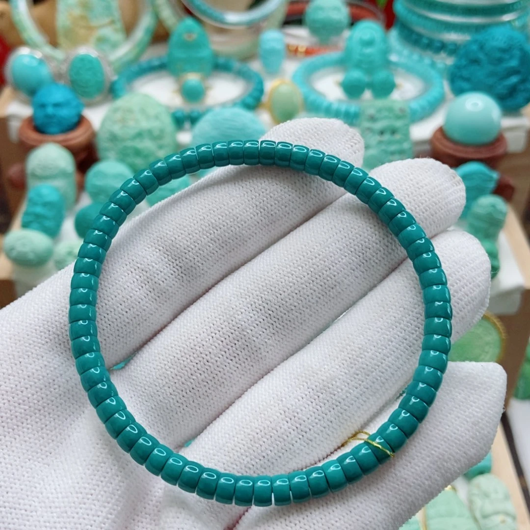 绿松石未镶嵌直切手串4.5mm