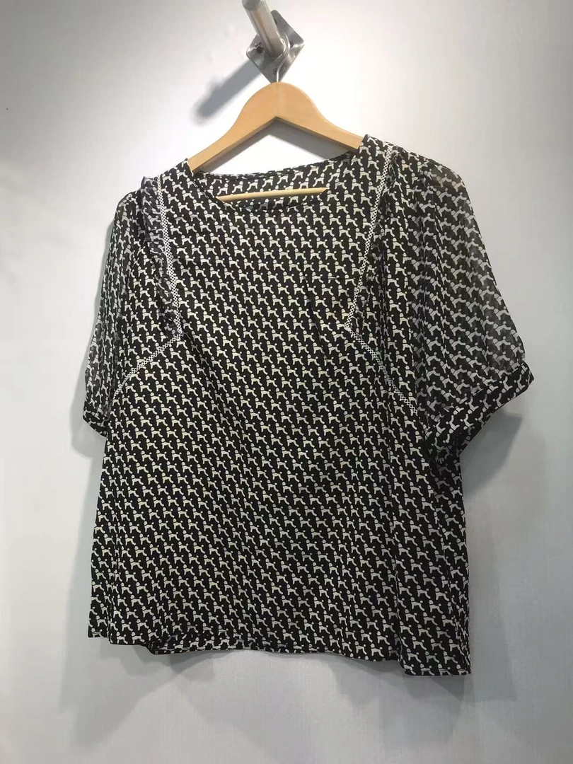 夏季气质碎花雪纺衫女短袖宽松遮肚子时尚洋气小衫