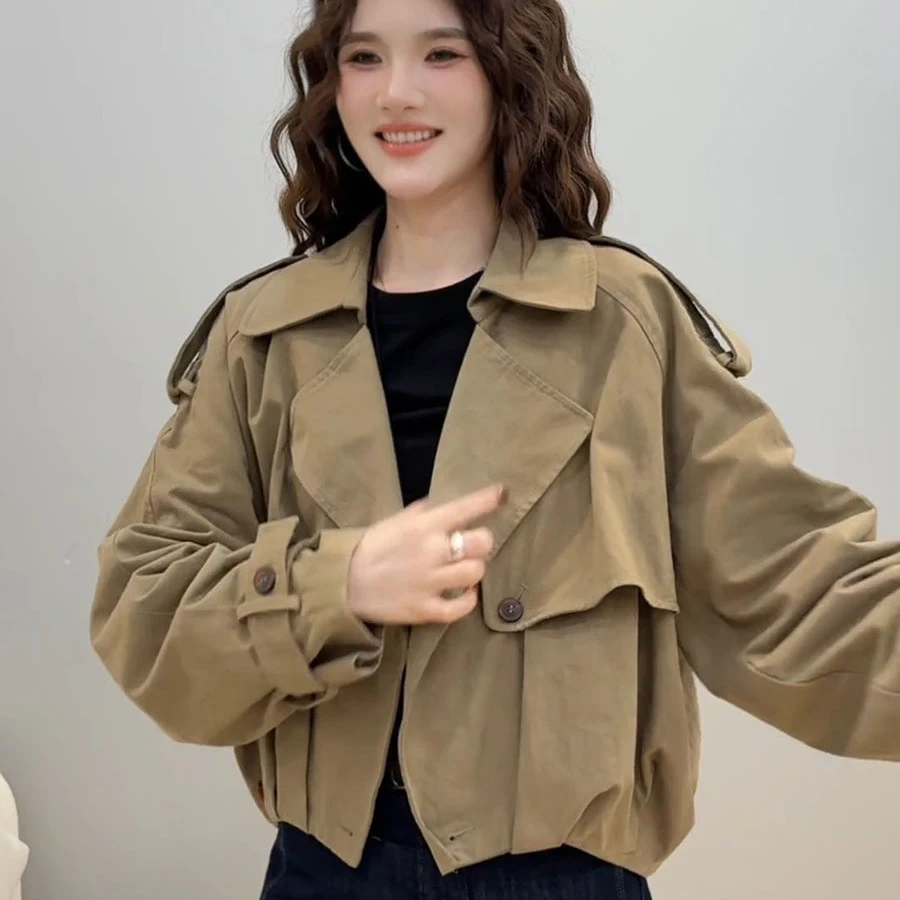 高级感休闲百搭风衣短外套女新款宽松洋气气质小个子夹克上衣
