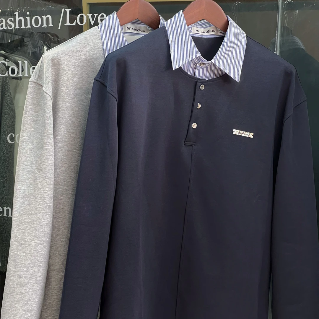 F.S 25春季新品【miu】系卫衣假两件衬衫简约高级男生6905