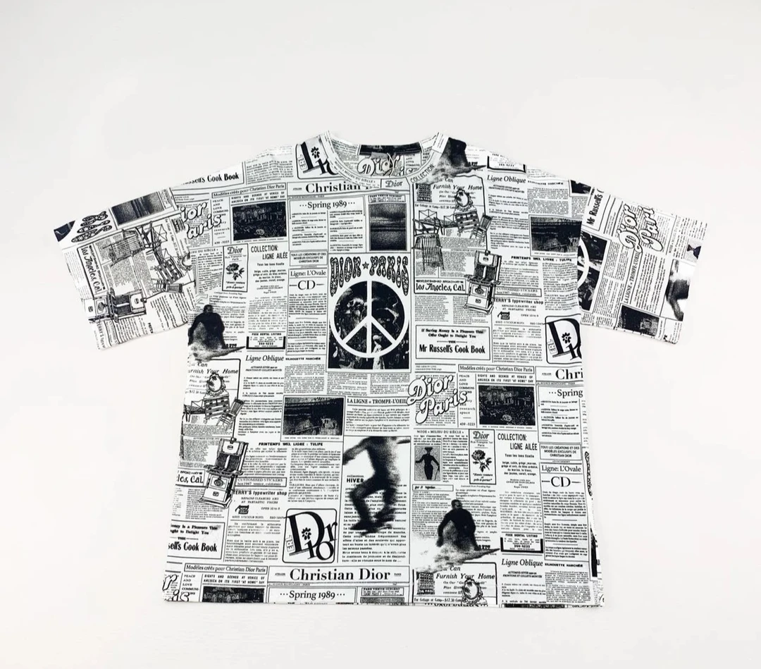 未使用 DIOR/迪奥 DIOR/迪奥 文字字母满印图案百搭短袖44480