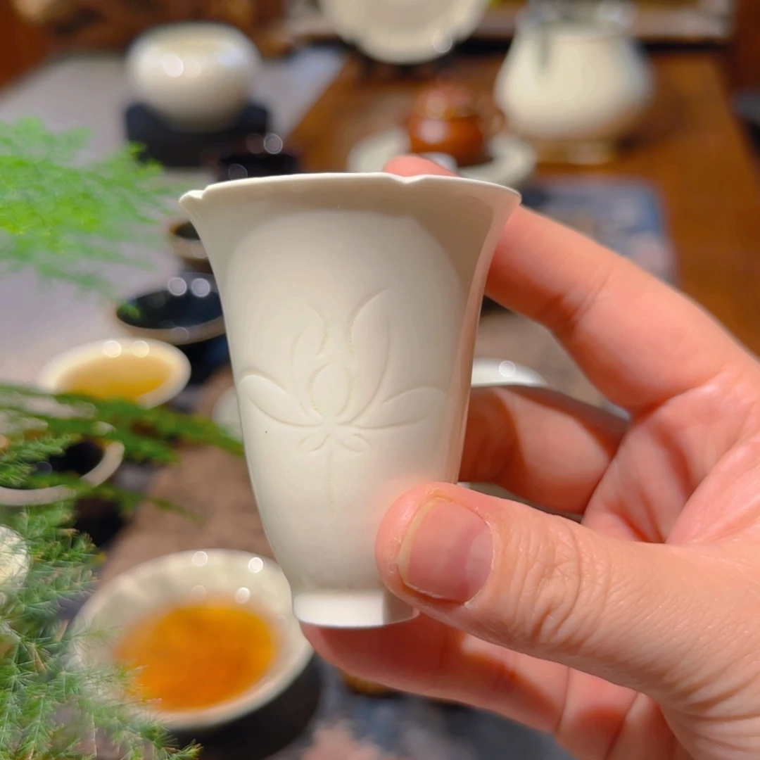 微澜定瓷 花口闻香杯60cc