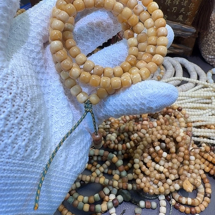 手串菩提根/象牙果龙脊菩提带飘花长串