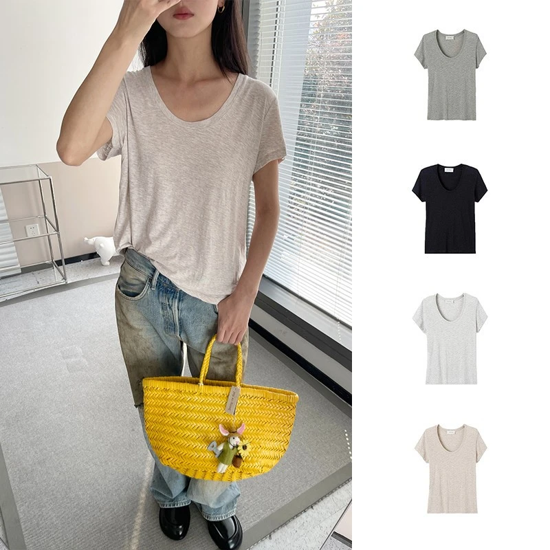 全新未使用  AMERICAN VINTAGE 宽领口合身版T恤 JAC48E25