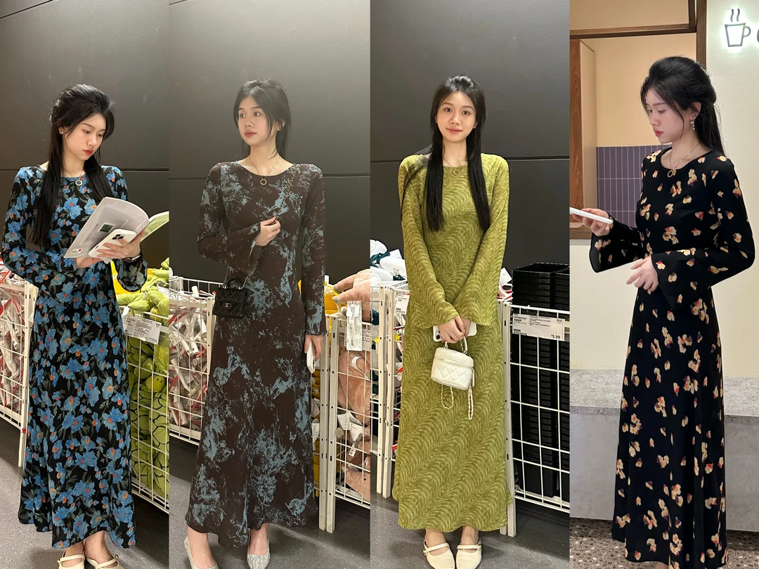 【Alin】摩登女王~45度斜裁轻奢显瘦气质连衣裙喇叭袖修身收腰长裙