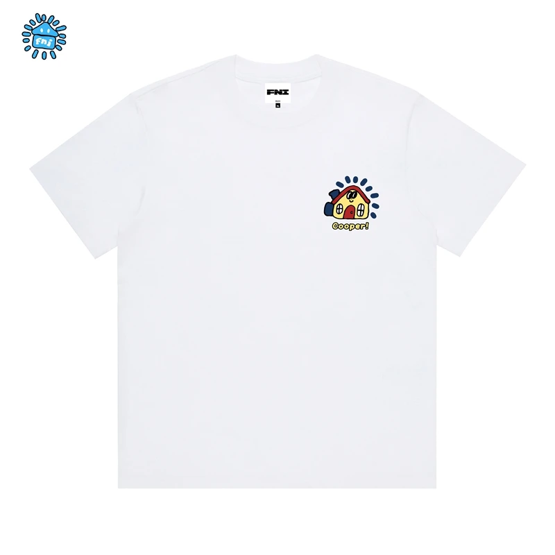 FNI Cooper系列（可爱房子）卡通趣味纯棉短袖男女同款t恤新款胶浆