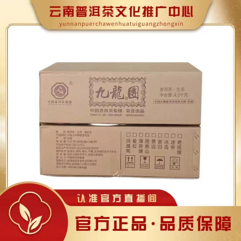 普洱茶集团 2023年 九龙团  生茶 500克/9沱（1箱4.5公斤）