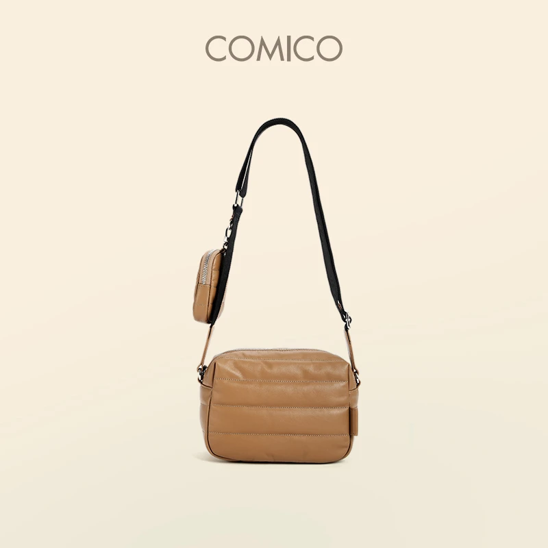 comico/高美高时尚简约新款头层牛皮斜挎包轻奢设计百搭女包C7297