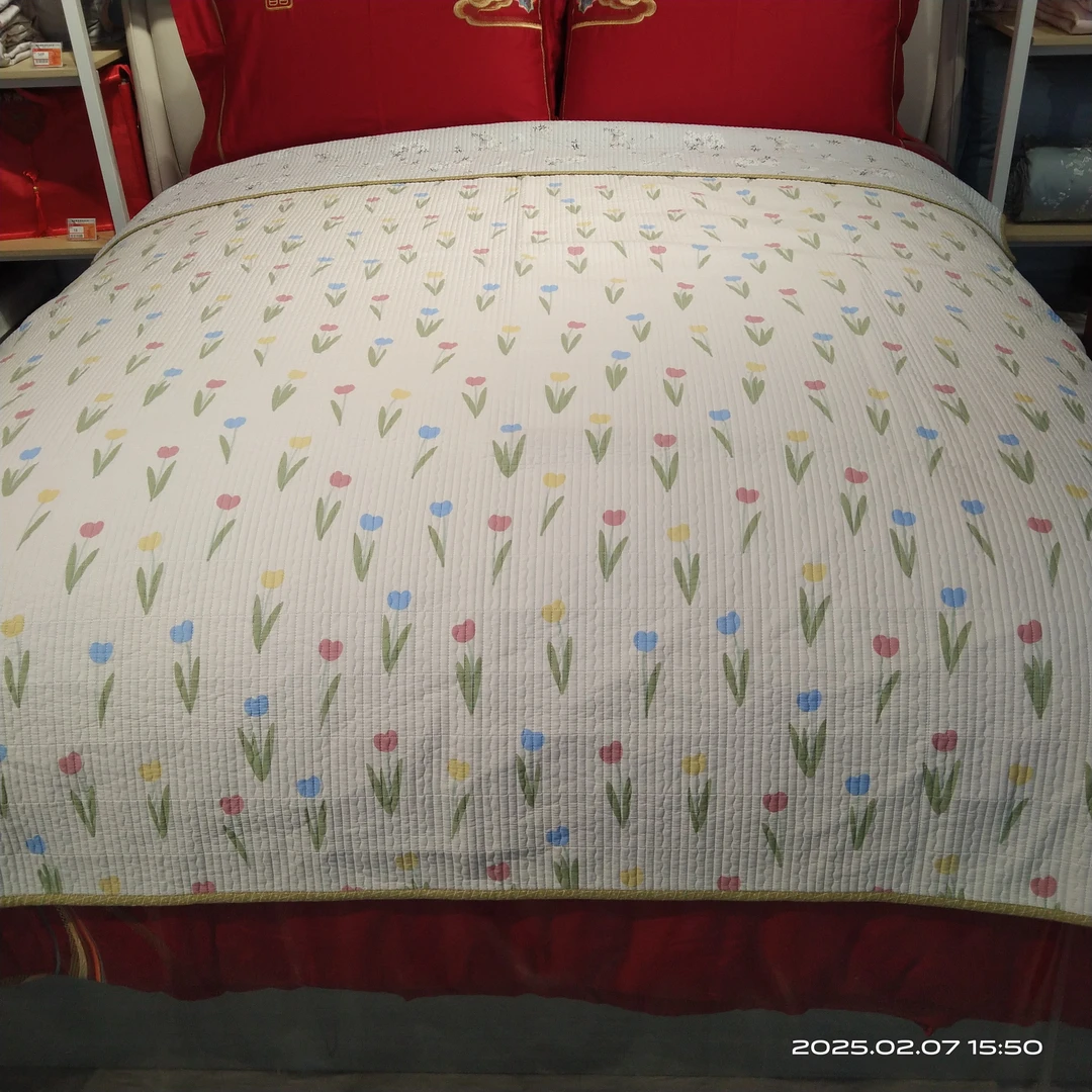 床品单面棉双人床盖