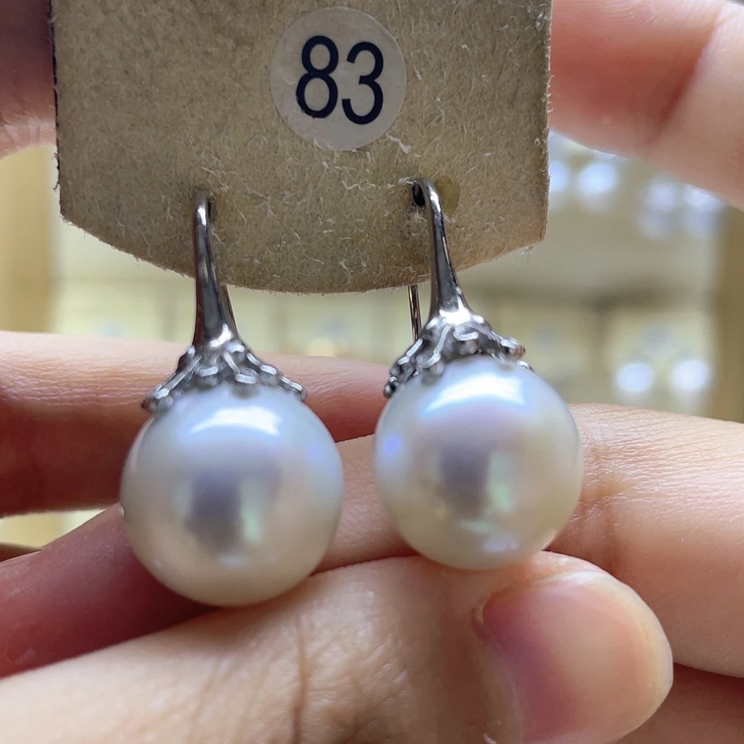 银S925镶嵌淡水珍珠耳饰