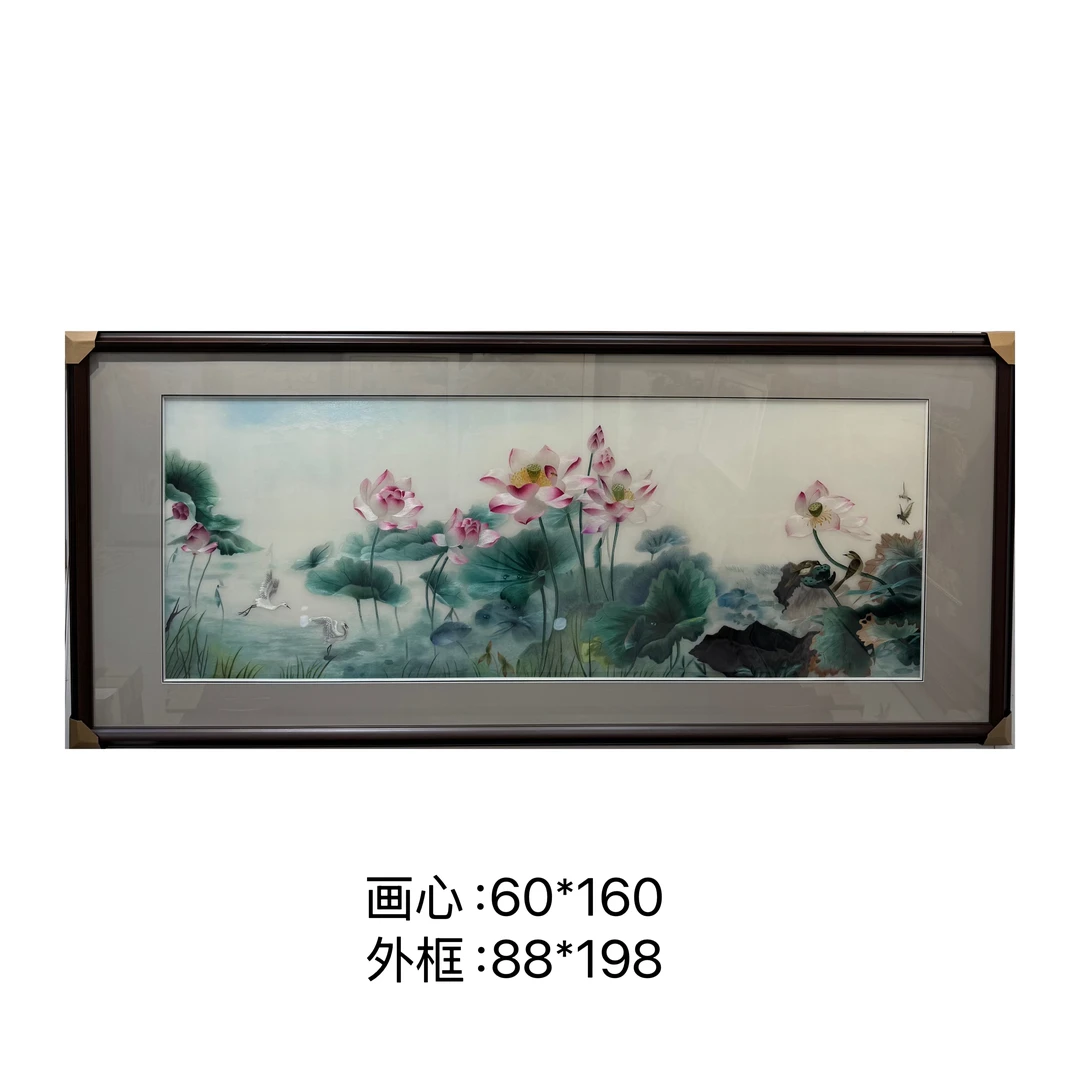 苏绣纯手工精品单面绣荷花