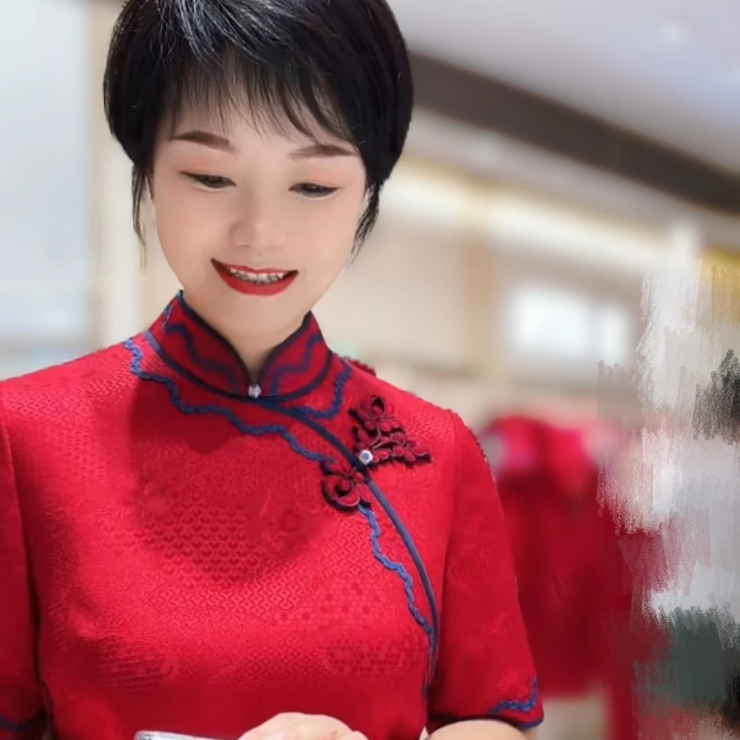 170586朱紫褕酒红色婚宴旗袍礼服敬酒服日常