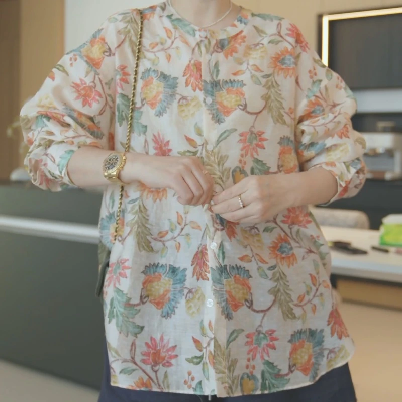 2025夏季新款罗马假日衬衫小众设计百搭防嗮衬衣LK2502890