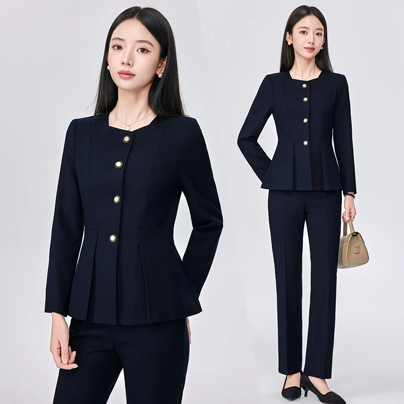 秋冬修身西装套装女神范职业装面试显瘦气质修身工作西服正装9808
