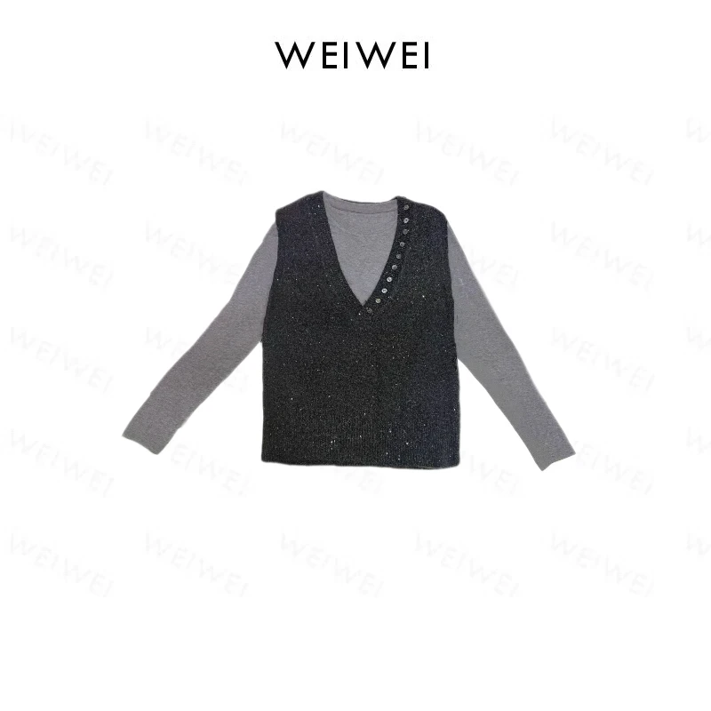 两件套针织套头马甲wr065