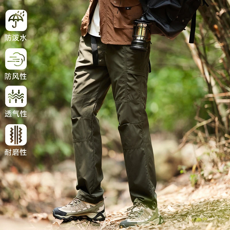 百搭多口袋冲锋裤男装户外速干登山裤美式休闲运动两穿防水工装裤