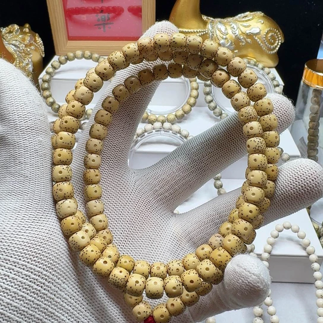 星月菩提手串原生态原白8/7正月留白小细星多圈已打底