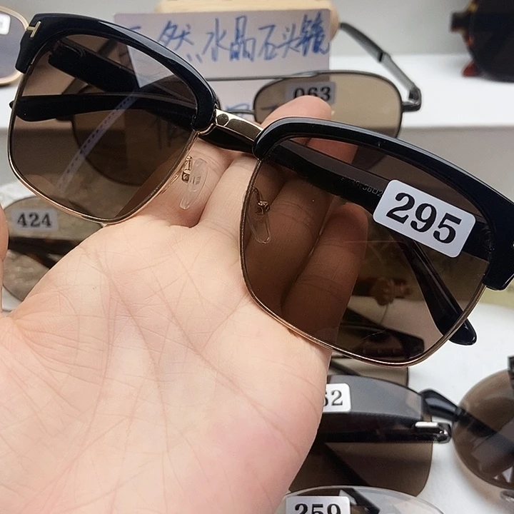 无框石头镜水晶眼镜