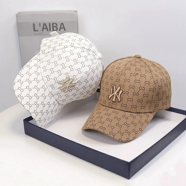 2025年春夏新款菠萝纹字母刺绣帽子男女鸭舌帽硬顶有型棒球帽时尚