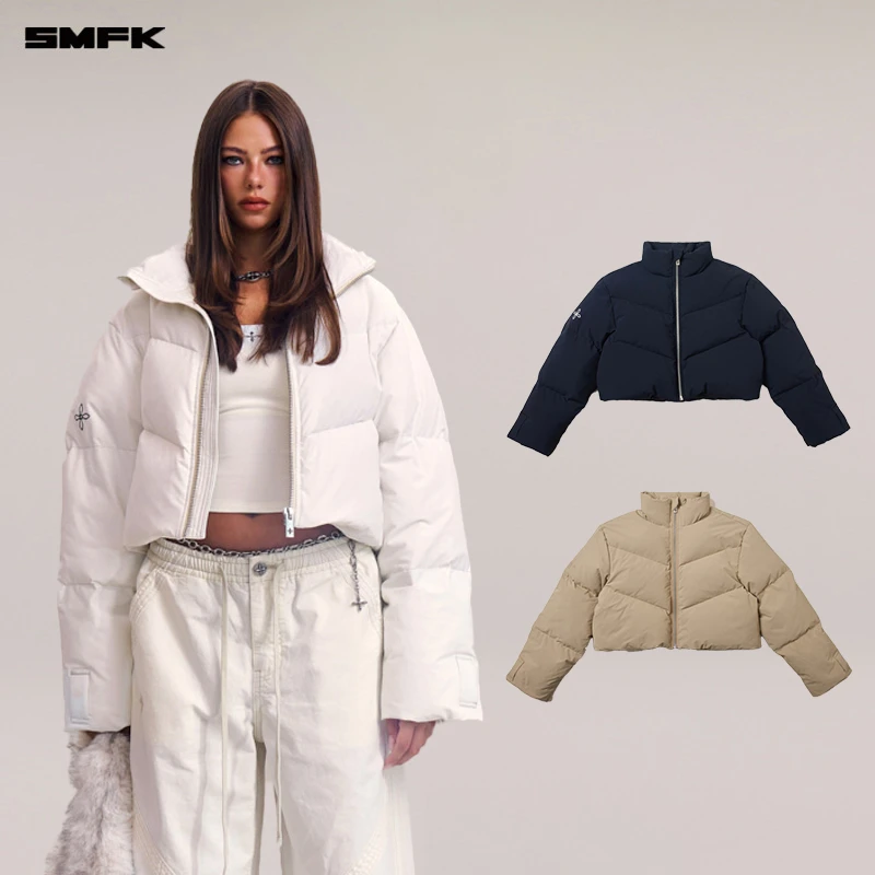 SMFK十字雕像荒原狩猎短身羽绒服 CG013B1 冬季短身保暖宽松上衣