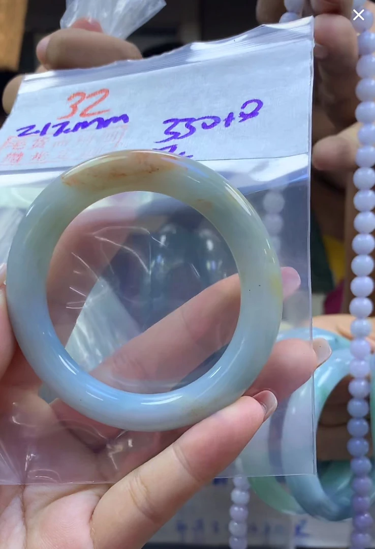 定制翡翠未镶嵌毛货32手镯54+330元+拍一发一