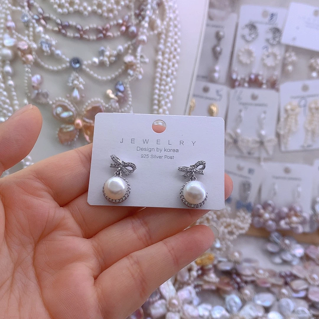 未镶嵌淡水珍珠耳环