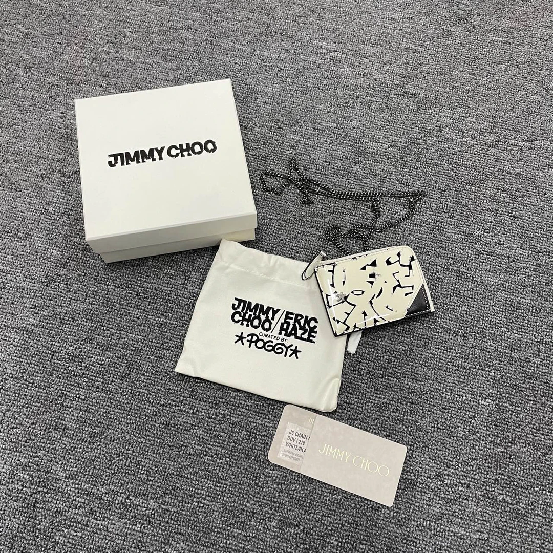 全新未使用 JIMMY CHOO/吉米周 （jp）219 JIMMY CHOO 亮面拼色卡包