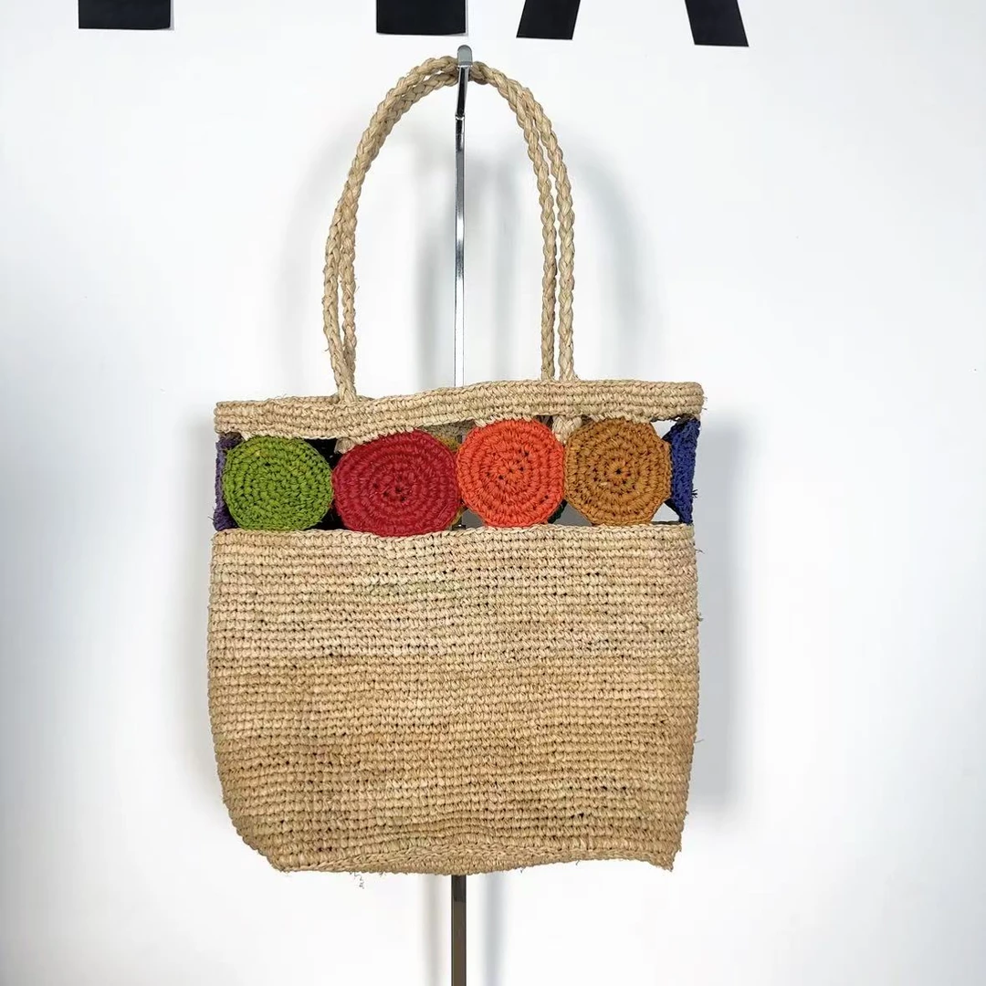 046非洲马达加斯加进口手工编织拉菲草包包