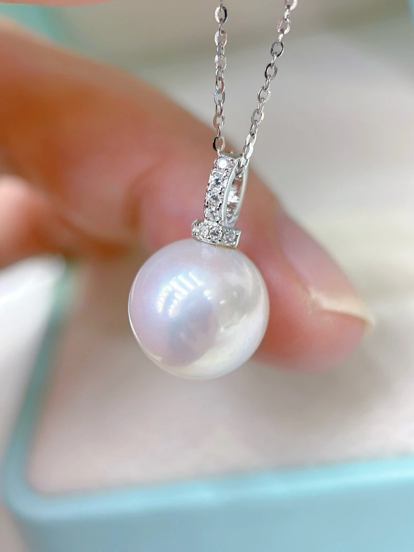 【小叶专属】奶嘴扣和小米珠太配啦 12-13mm淡水珍珠奶嘴扣吊坠