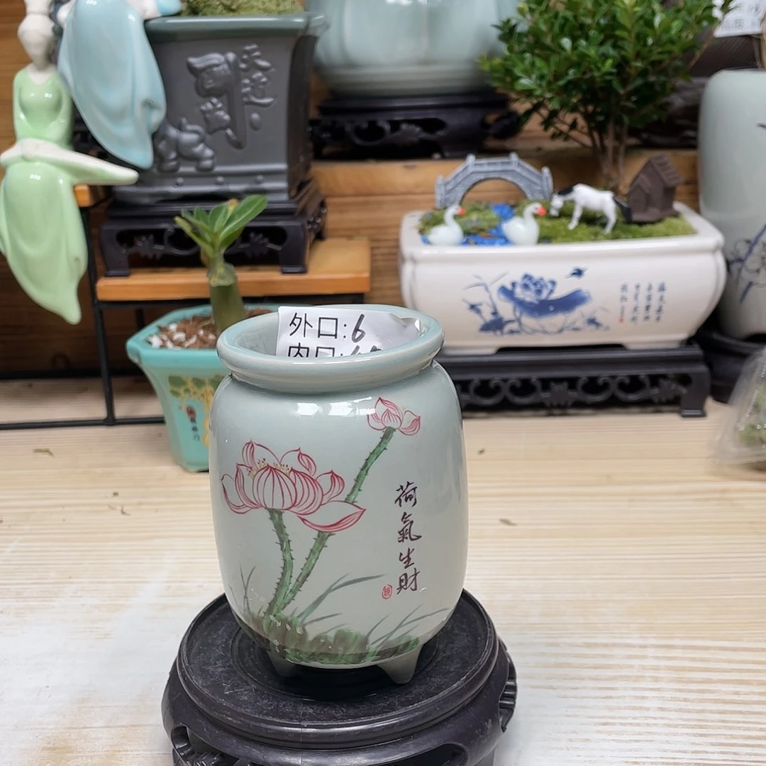 紫砂花盆陶瓷艺术花盆陶瓷