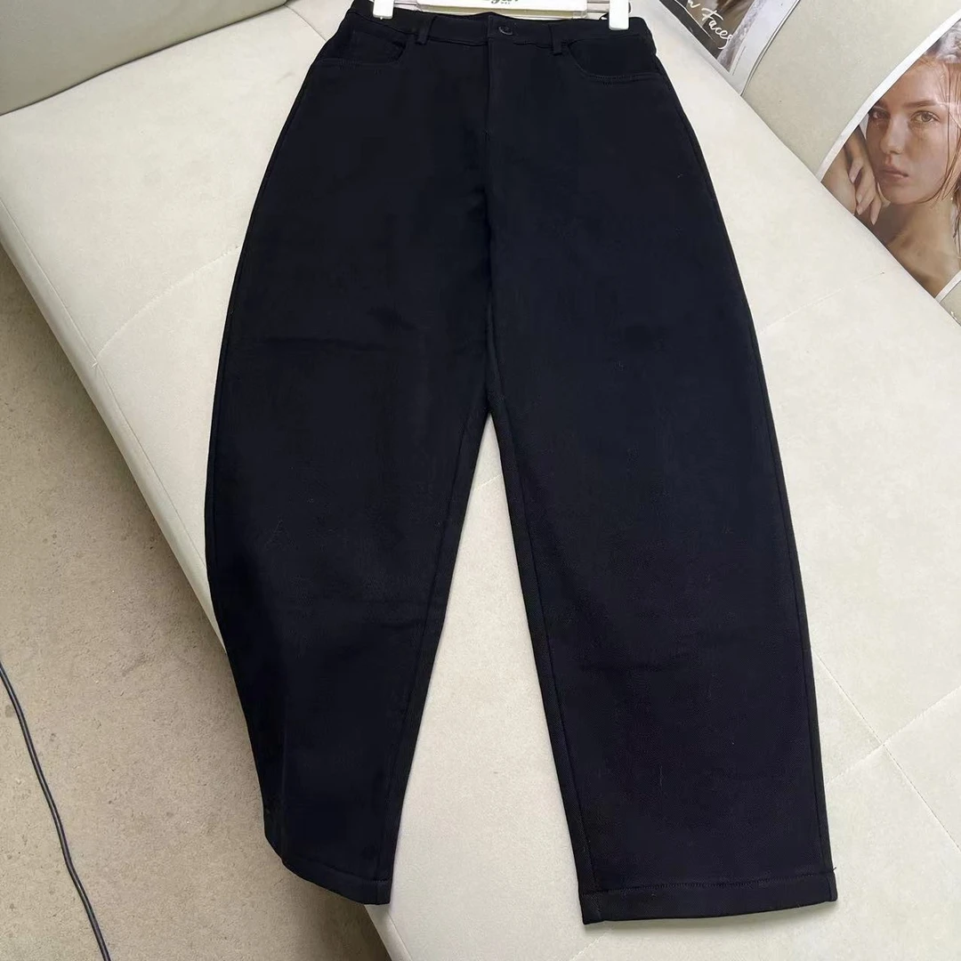 百搭高级加绒休闲后松紧腰牛仔裤 h570