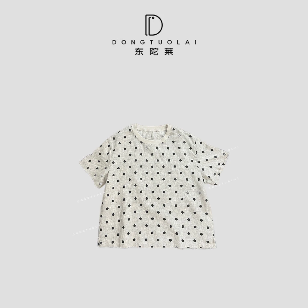 《开心点点》衬衫气质常规款休闲百搭休闲宽松衬衫时尚复古韩版夏季