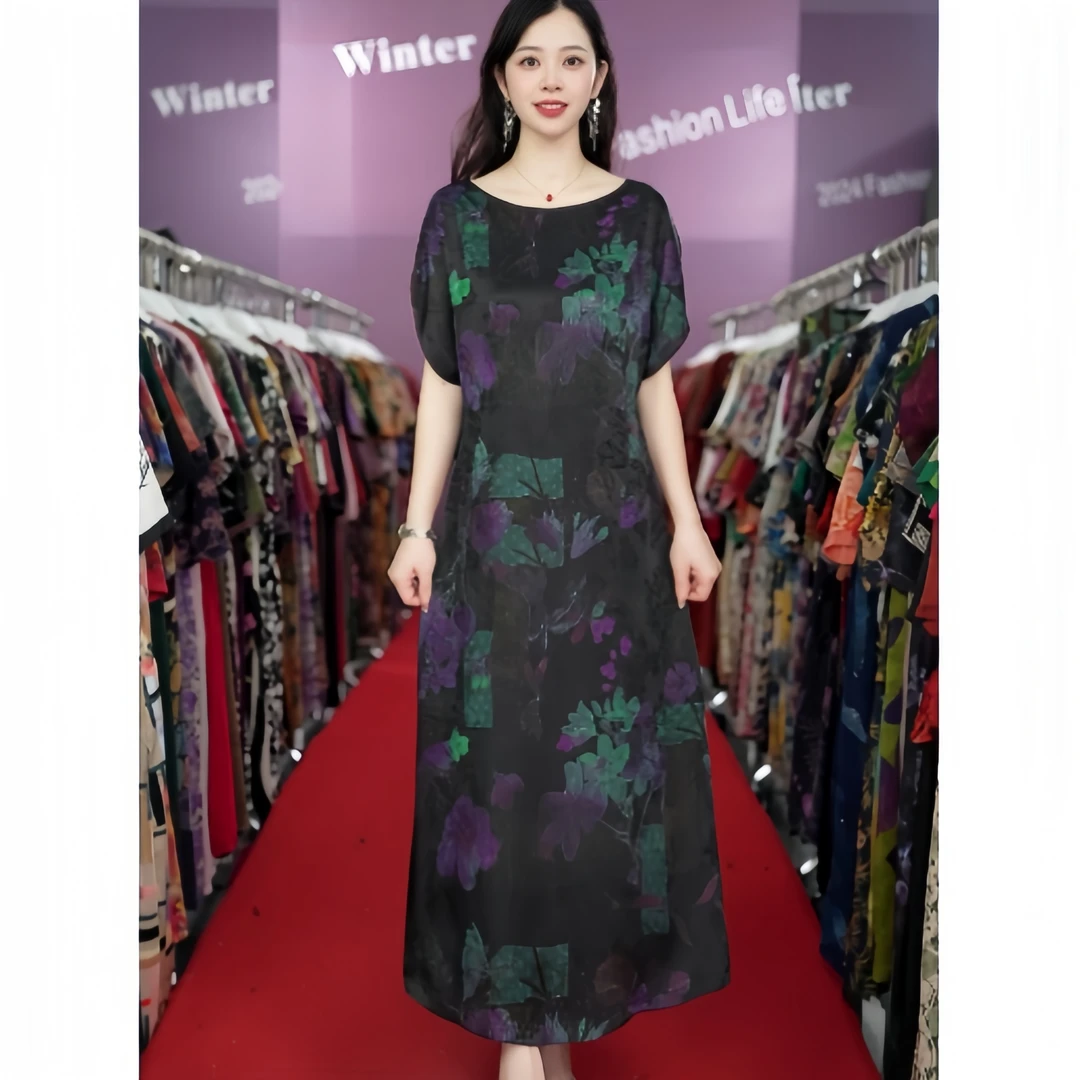 52331 旗袍夏季网红连衣裙富婆风国风