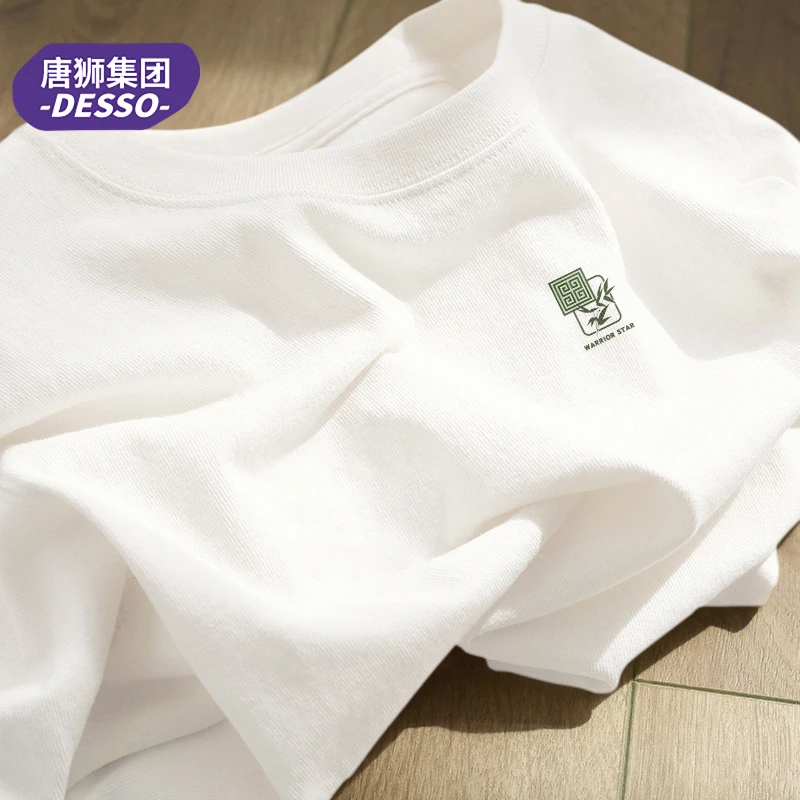 唐狮集团DESSO纯棉长袖t恤男生2025新款春秋季上衣男士宽松打底衫