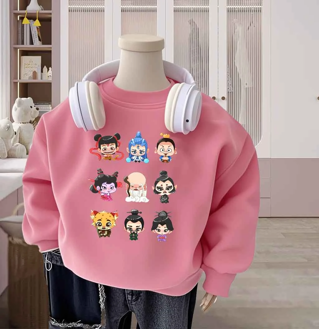 Q版哪吒合集  亲子圆领棉长袖卫衣男女童儿童春秋季出游ins洋气