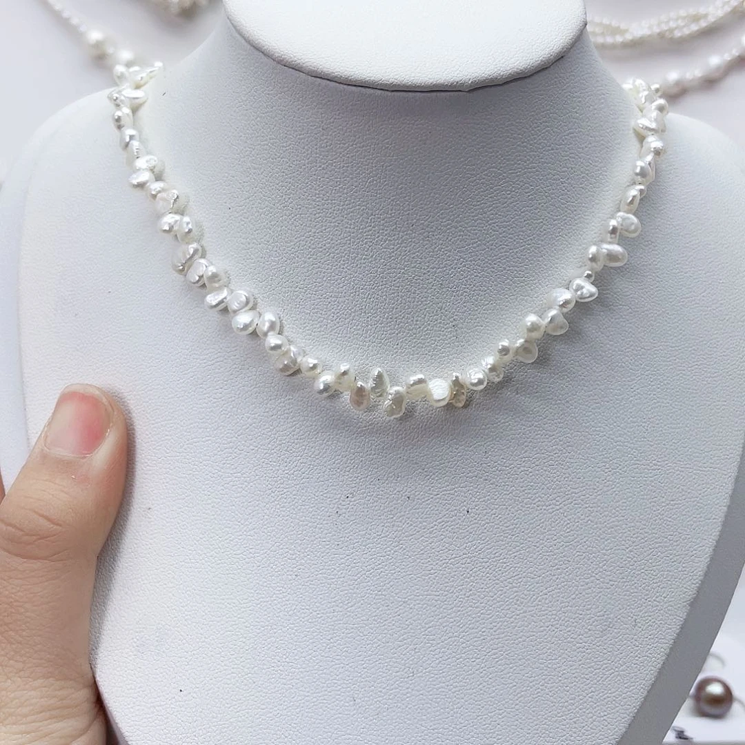 颈饰银S925镶嵌淡水珍珠