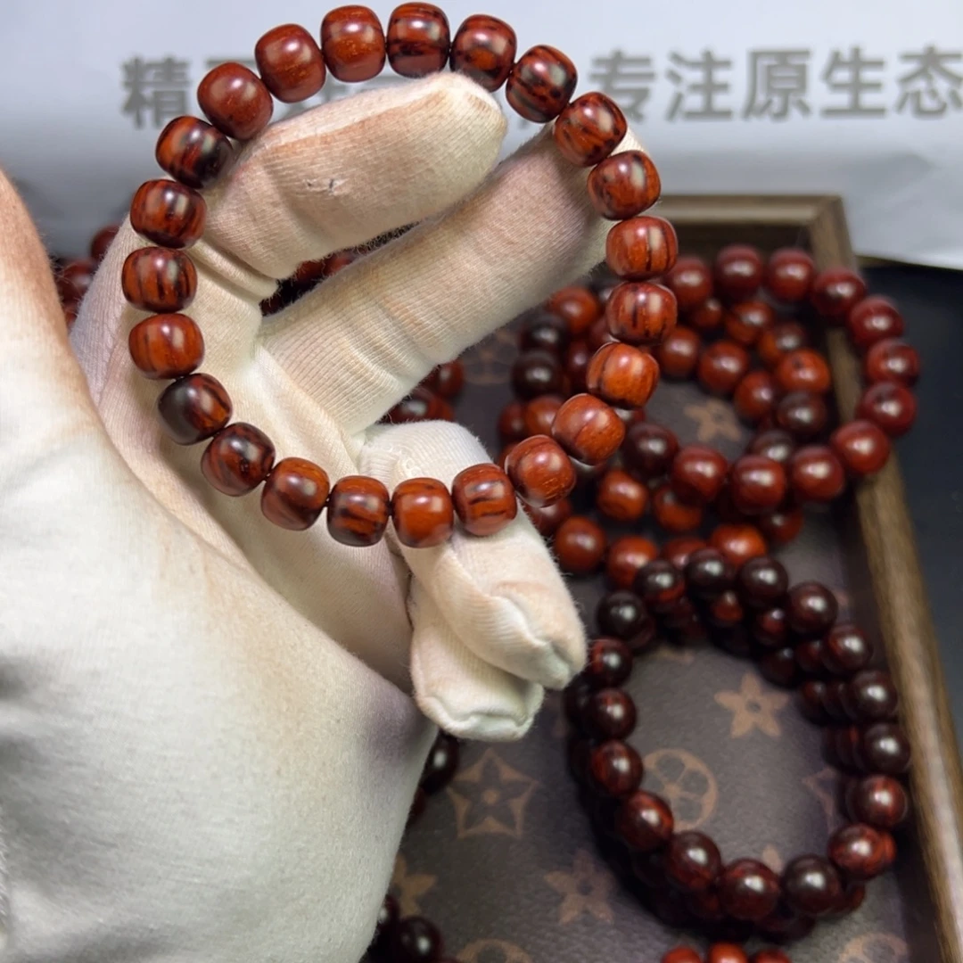 手串/手链小叶紫檀原生态小叶紫檀9*10黑飘红龙鳞底