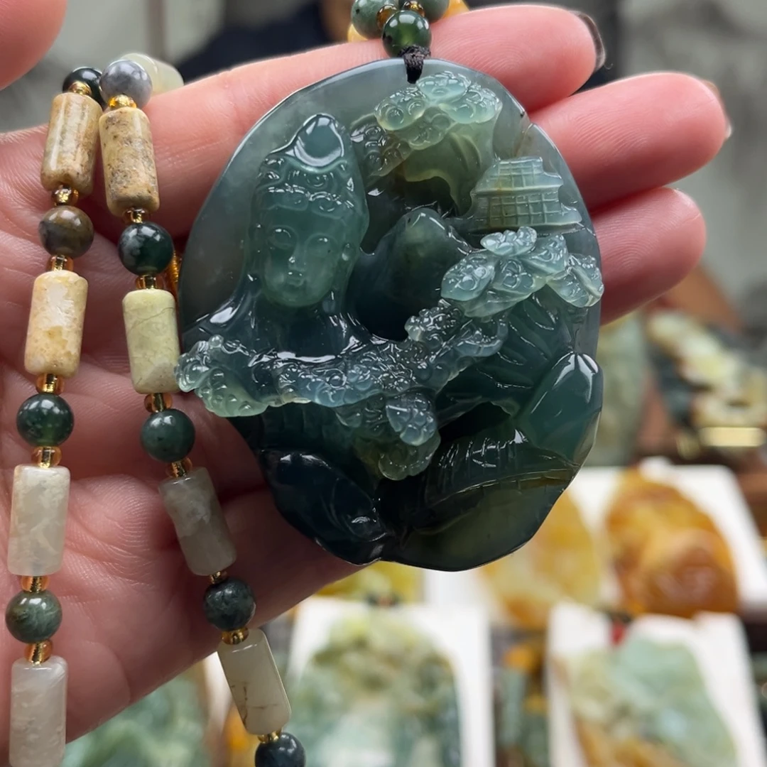 岫玉未镶嵌挂件挂件