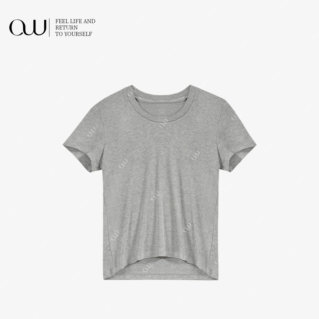 【老白不白】春夏极简风短袖常规法式圆领时尚短袖OW252TX024Z