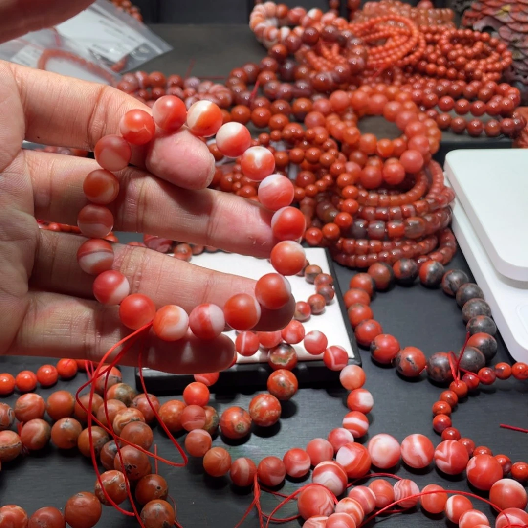 南红玛瑙手链未镶嵌