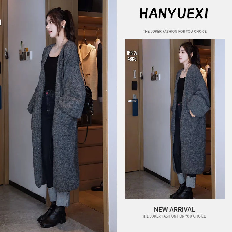 秋季搭配一整套女装2025新款韩版吊带中长款针织开衫牛仔裤三件套