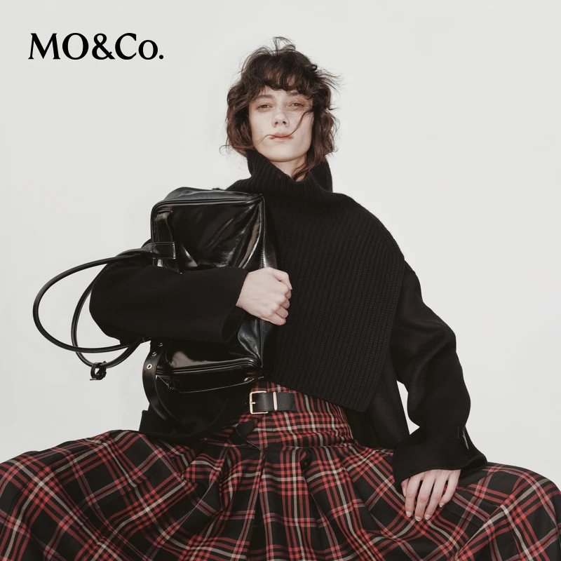 【C+系列】MOCO毛呢外套冬绵羊毛独立披肩腰带MBD4COT033