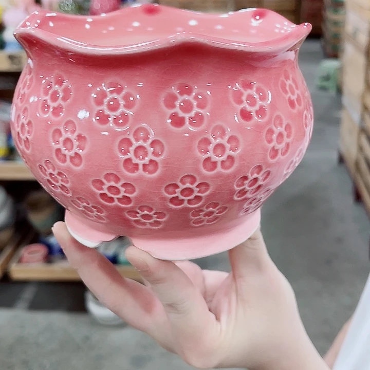 有孔，凑10元包邮陶瓷花盆发货！