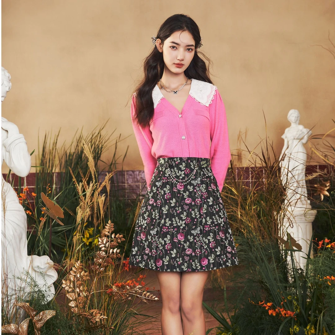 DILI 夏装新品2025女装 提花半裙 324124801